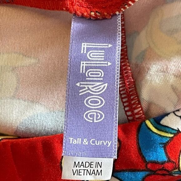 LuLaRoe Women’s TC Red Disney’s Donald Duck Leggings Adult Sizes XL Comfy NWOT - Picture 12 of 16